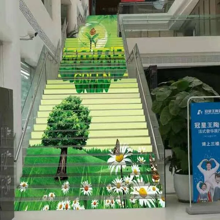 Load-bearing P2.5 stair display that turns staircases into media surfaces.